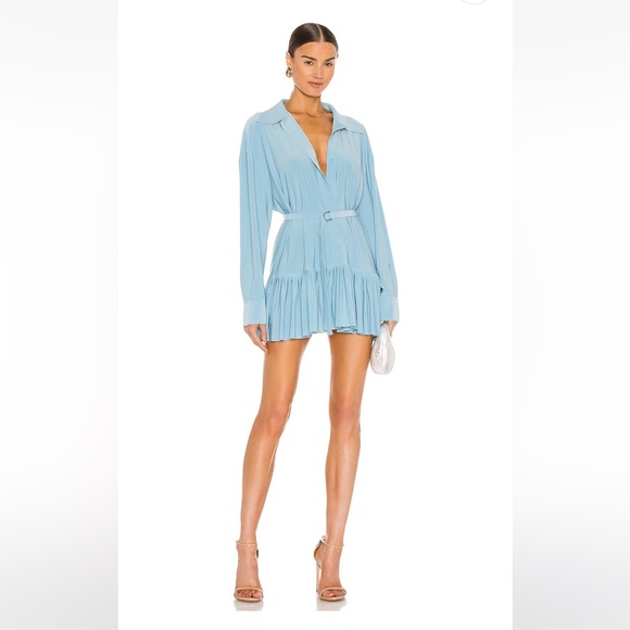 OVERSIZED BOYFRIEND SHIRT DRESS
IN POWDER BLUE - Picture 1 of 7